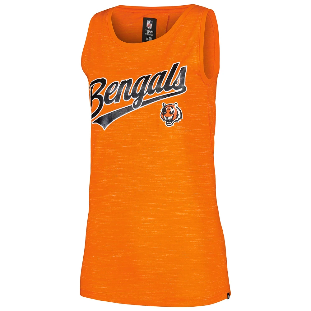 Women's New Era  Orange Cincinnati Bengals Space Dye Active Tank Top