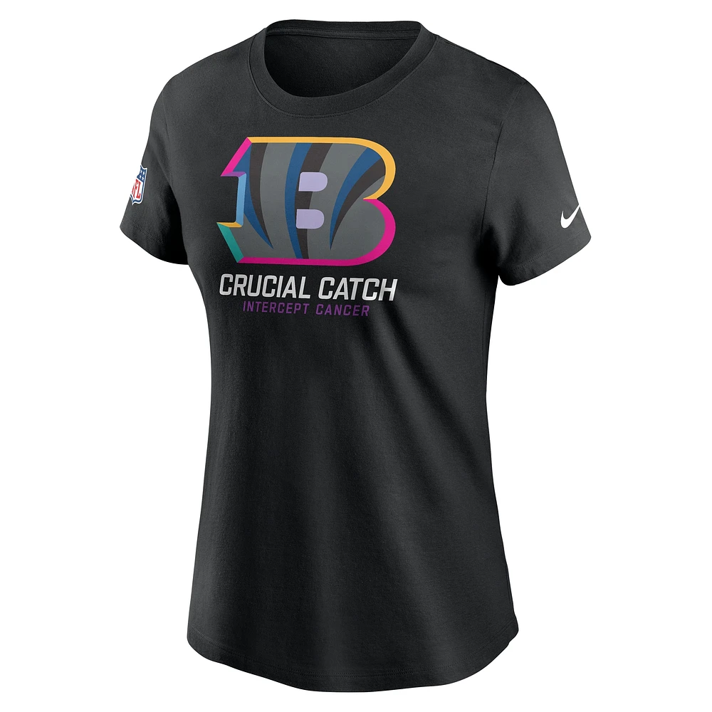 Women's Nike  Black Cincinnati Bengals 2024 NFL Crucial Catch Tri-Blend T-Shirt