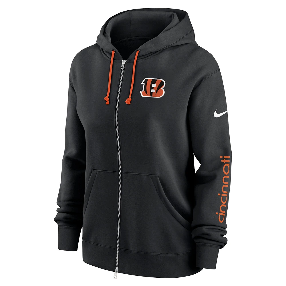 Women's Nike Black Cincinnati Bengals Phoenix Full-Zip Hoodie