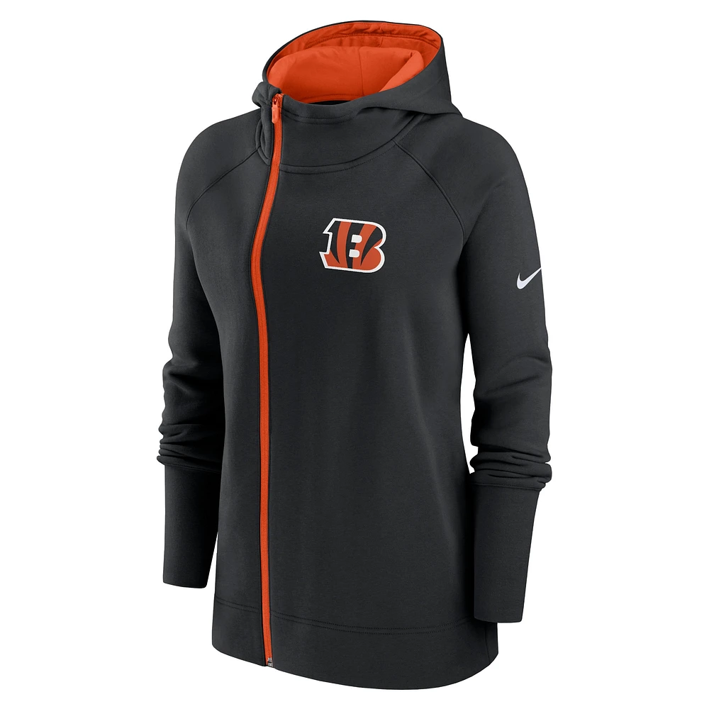 Women's Nike Black Cincinnati Bengals Primetime Raglan Sleeve Full-Zip Hoodie