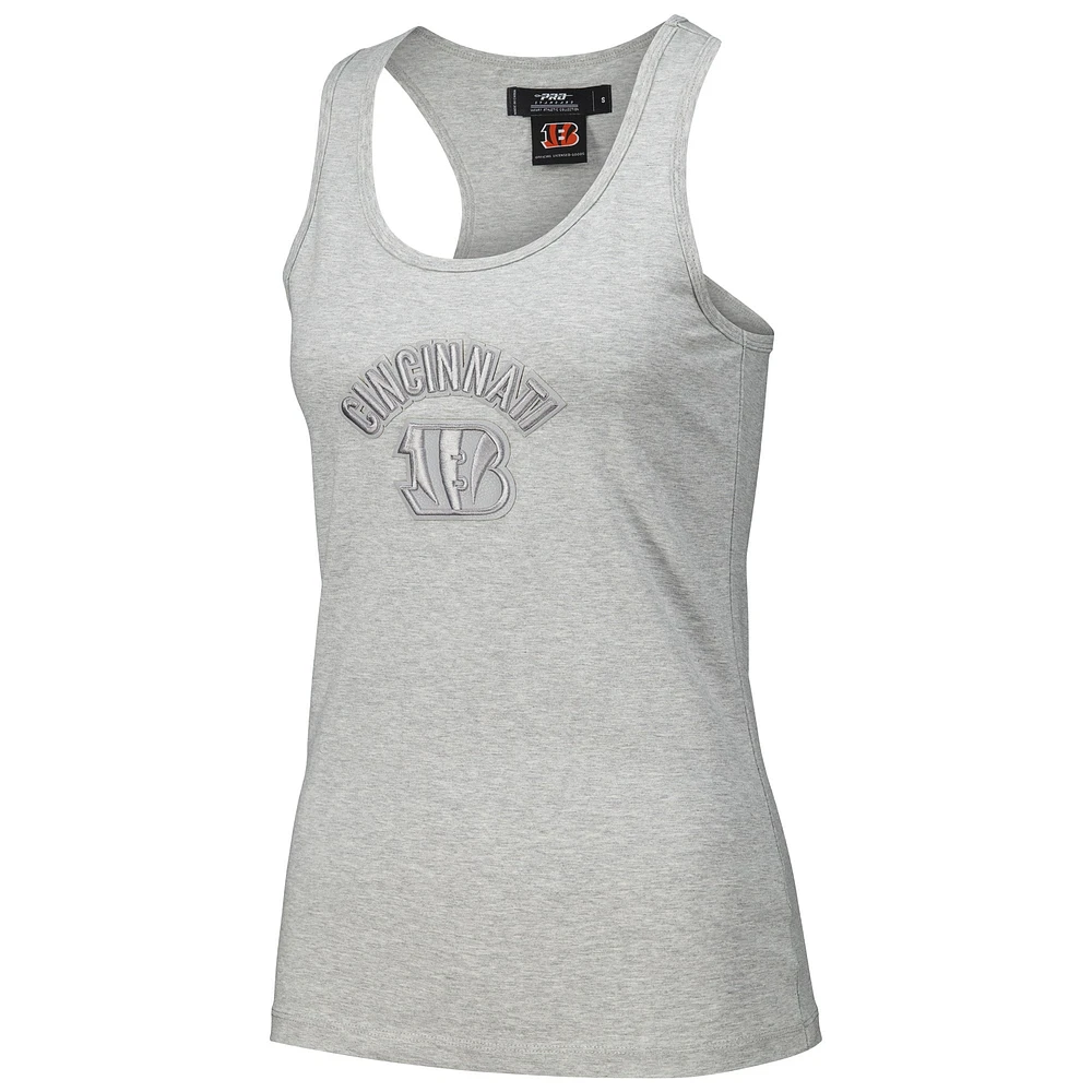Women's Pro Standard Gray Cincinnati Bengals Triple Tonal Racerback Tank Top