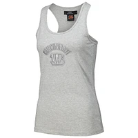 Women's Pro Standard Gray Cincinnati Bengals Triple Tonal Racerback Tank Top