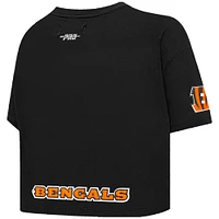 Women's Pro Standard Joe Burrow Black Cincinnati Bengals Player Name & Number Cropped Boxy T-Shirt