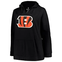 Women's Profile Joe Burrow Black Cincinnati Bengals Plus Player Name & Number Pullover Hoodie