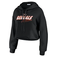 Women's WEAR by Erin Andrews Black Cincinnati Bengals Prime Cropped Pullover Hoodie