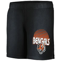 Youth Black Cincinnati Bengals Beach Bum Sun-Bleached French Terry Shorts