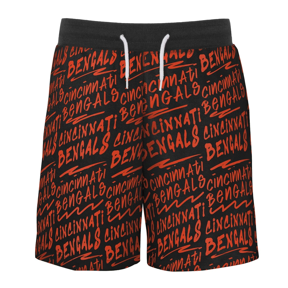 Youth Black Cincinnati Bengals Super French Terry Shorts