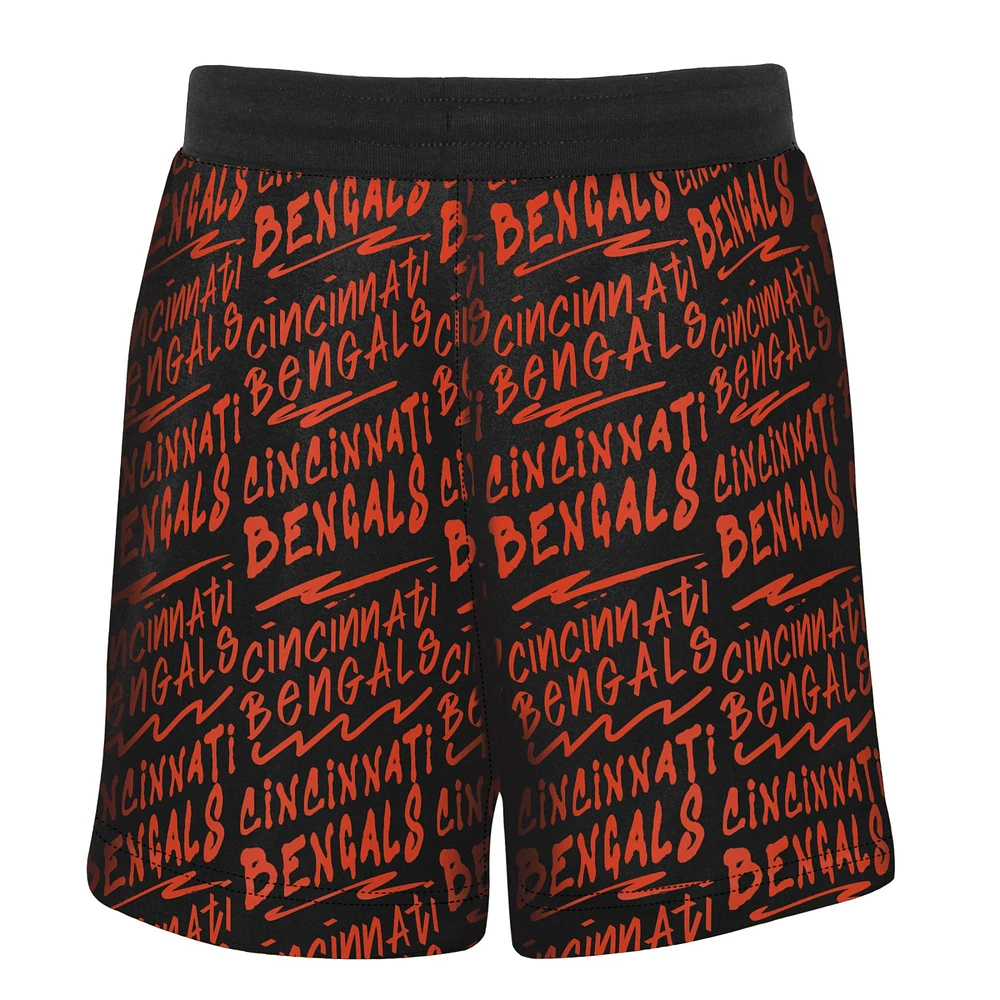 Youth Black Cincinnati Bengals Super French Terry Shorts
