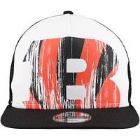 Youth New Era White/Black Cincinnati Bengals Distressed 9FIFTY A-Frame Snapback Hat