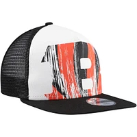Youth New Era White/Black Cincinnati Bengals Distressed 9FIFTY A-Frame Snapback Hat
