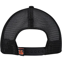 Youth New Era White/Black Cincinnati Bengals Distressed 9FIFTY A-Frame Snapback Hat