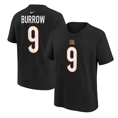 T-shirt Nike Joe Burrow pour jeune, noir, nom et numéro du joueur des Bengals de Cincinnati
