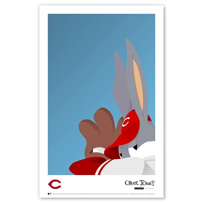 Bugs Bunny Cincinnati Reds 11"x 17" minimaliste Looney Tunes affiche imprimée
