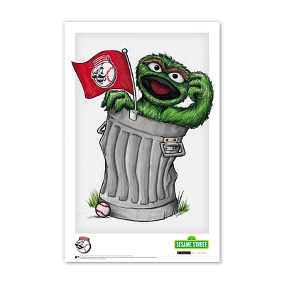 Affiche Sesame Street des Reds de Cincinnati (11 x 43 cm)