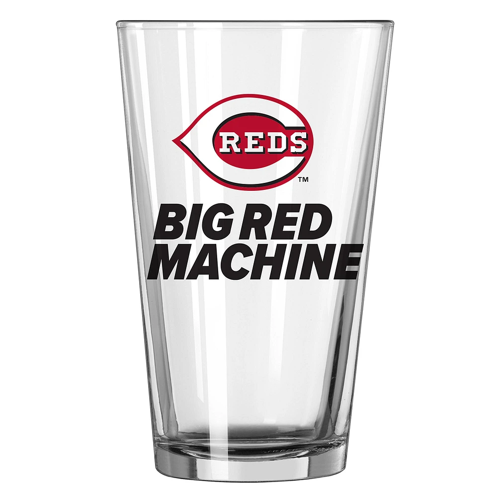 Rouges de Cincinnati 16 oz. Verre à pinte à slogan d'équipe