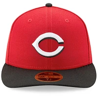 Cincinnati Reds New Era Road Authentic Collection On-Field Logo Low Profile 59FIFTY - Fitted Hat Red/Black