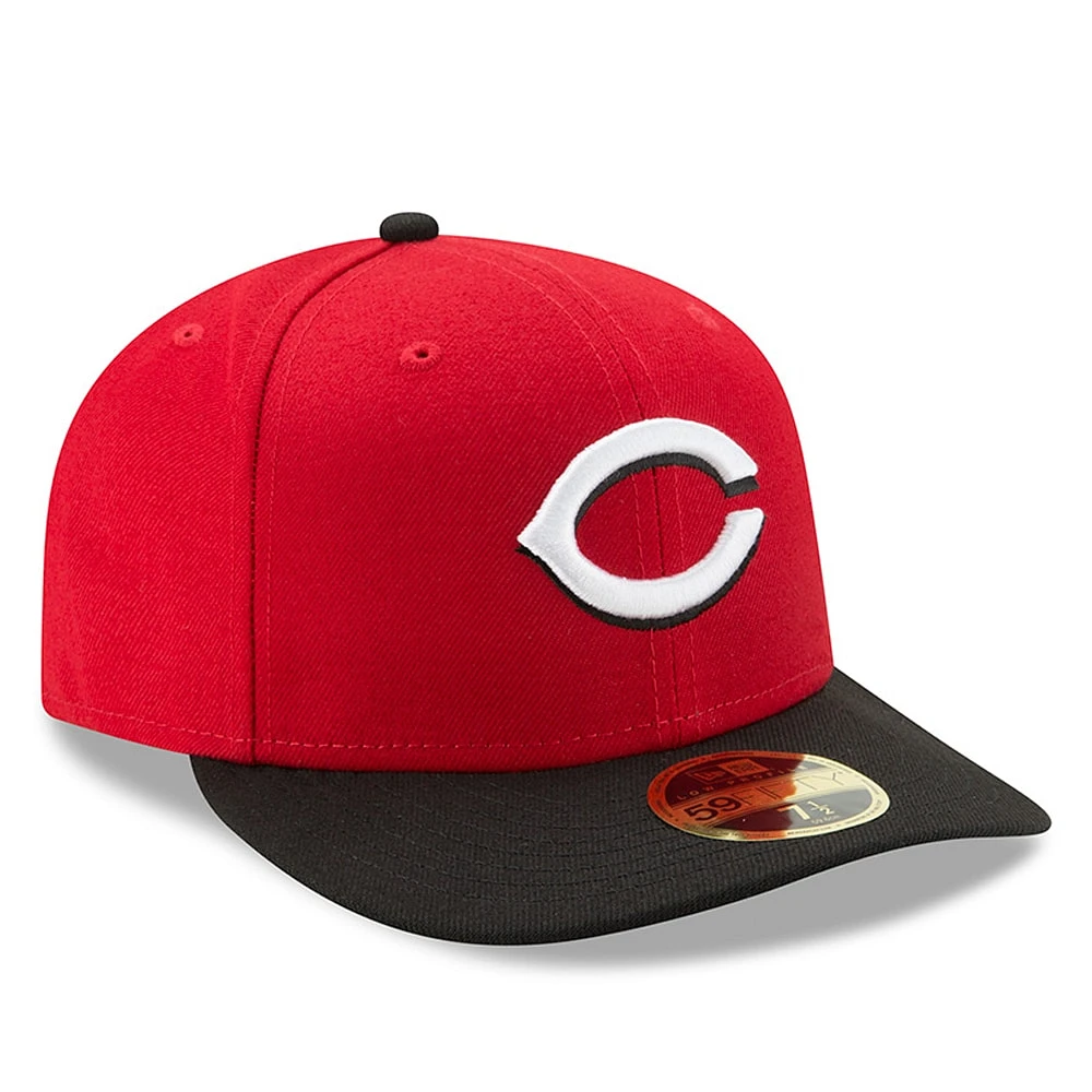 Cincinnati Reds New Era Road Authentic Collection On-Field Logo Low Profile 59FIFTY - Fitted Hat Red/Black