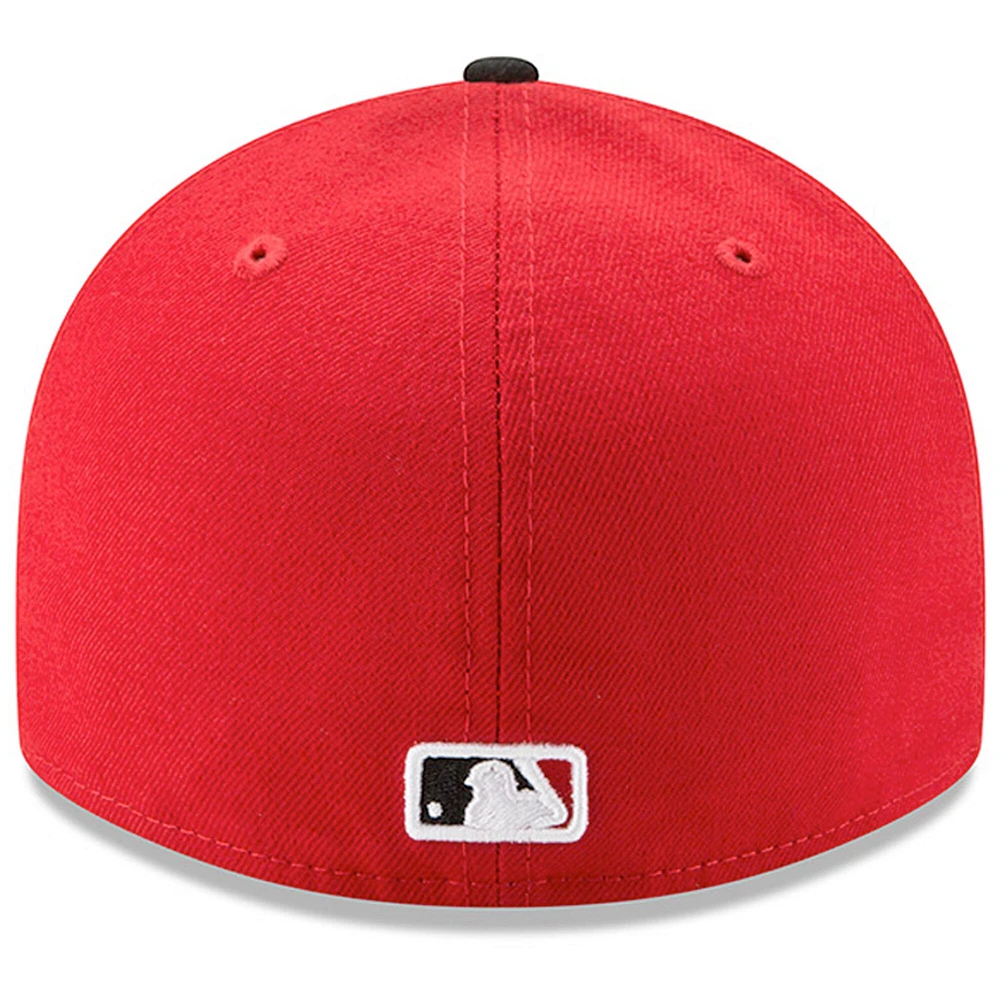 Cincinnati Reds New Era Road Authentic Collection On-Field Logo Low Profile 59FIFTY - Fitted Hat Red/Black