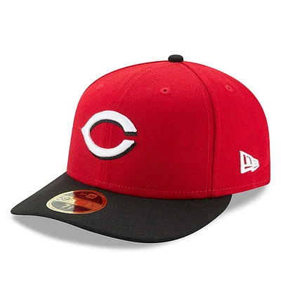 Cincinnati Reds New Era Road Authentic Collection On-Field Logo Low Profile 59FIFTY - Fitted Hat Red/Black