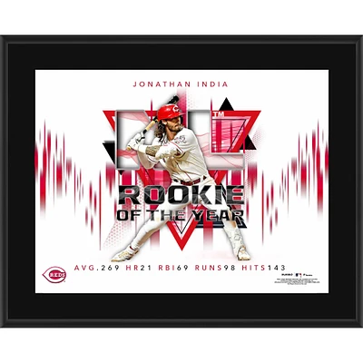 Plaque sublimée de Jonathan India Cincinnati Reds 10,5" x 13" 2021 NL Rookie of the Year