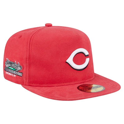 Casquette ajustée 59FIFTY rouge Cincinnati Reds Championship Side Flag pour homme New Era