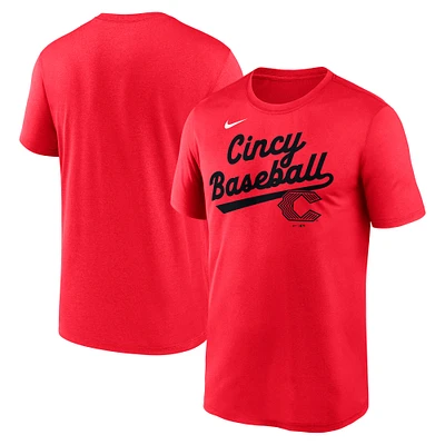 T-shirt Nike rouge Cincinnati Reds 2025 City Connect Team Phrase Script Legend Performance pour homme