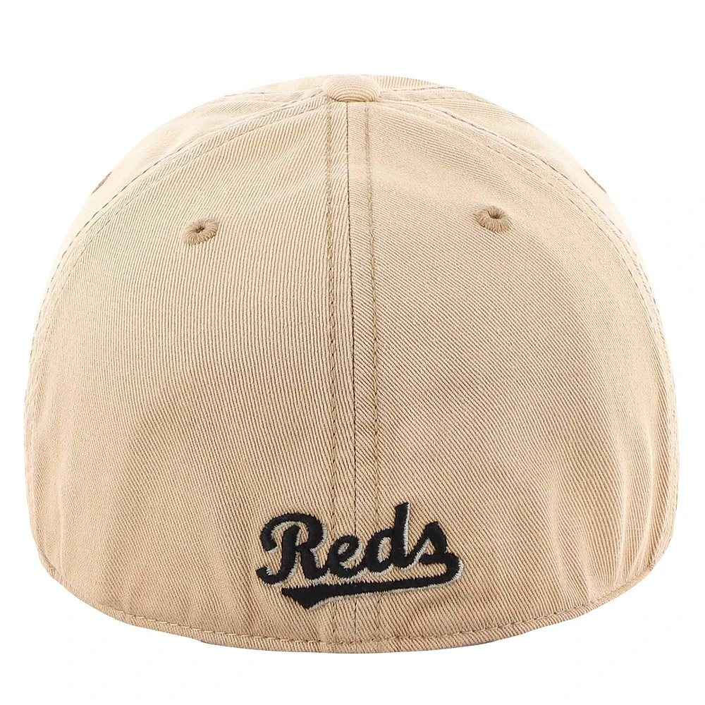Men's '47 Khaki Cincinnati Reds Dusted Franchise Fitted Hat