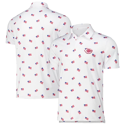 Polo Americana Antigua blanc Cincinnati Reds pour hommes