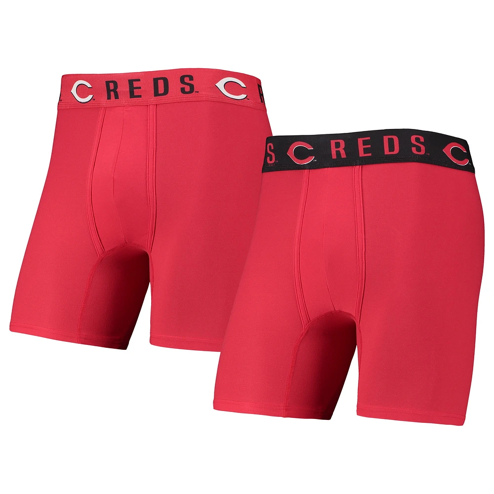 Ensemble de deux boxers phares Concepts Sport Red/Black Cincinnati Reds pour homme