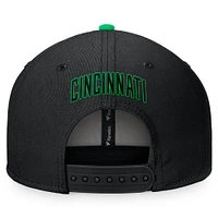 Men's Fanatics Black/Kelly Green Cincinnati Reds Lucky Snapback Hat