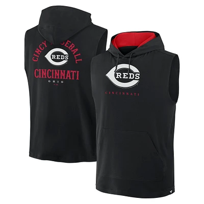 Sweat à capuche sans manches Fire Speed ​​des Reds de Cincinnati pour homme, noir, Fanatics