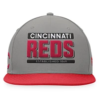 Men's Fanatics Gray/Red Cincinnati Reds Line Drive Two-Tone Snapback Hat