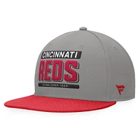 Men's Fanatics Gray/Red Cincinnati Reds Line Drive Two-Tone Snapback Hat