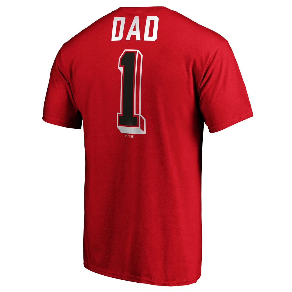 T-shirt rouge de l'équipe papa numéro un des Cincinnati Reds Fanatics pour hommes