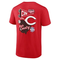 Men's Fanatics Red Cincinnati Reds Split Zone T-Shirt