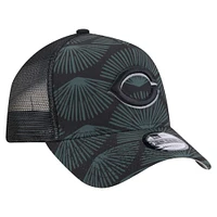 Men's New Era  Black Cincinnati Reds 9FORTY A-Frame Trucker Adjustable Hat