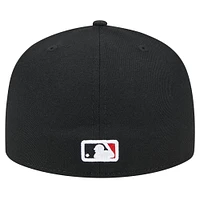 Men's New Era Black Cincinnati Reds Checkered Undervisor 59FIFTY Fitted Hat