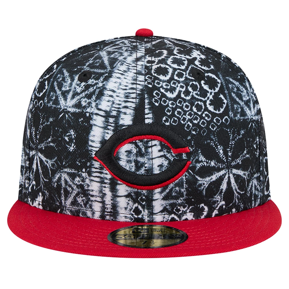 Men's New Era Black Cincinnati Reds Sands 59FIFTY Fitted Hat