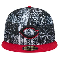 Men's New Era Black Cincinnati Reds Sands 59FIFTY Fitted Hat