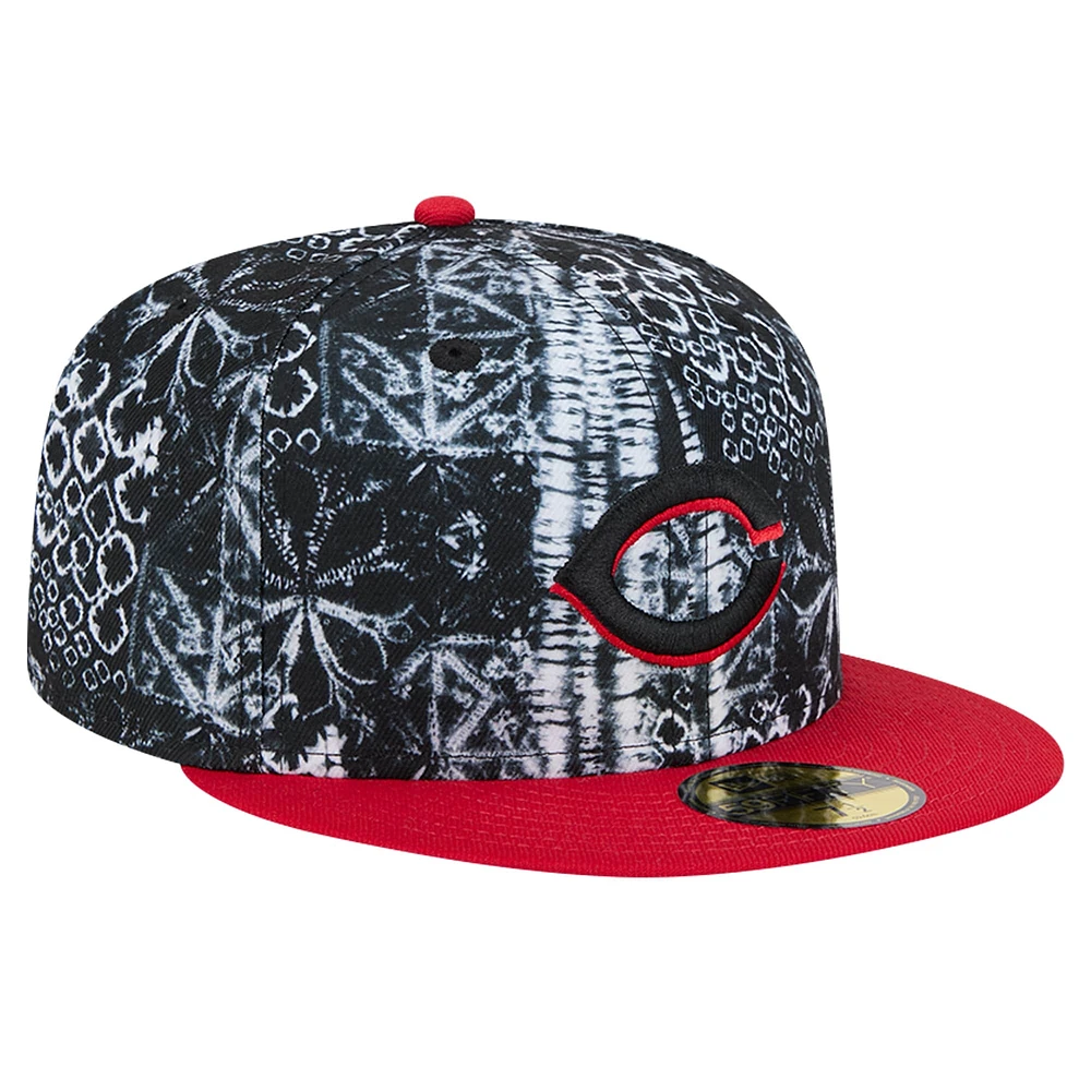 Men's New Era Black Cincinnati Reds Sands 59FIFTY Fitted Hat