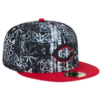 Men's New Era Black Cincinnati Reds Sands 59FIFTY Fitted Hat