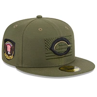 Men's New Era  Green Cincinnati Reds 2023 Armed Forces Day On-Field 59FIFTY Fitted Hat