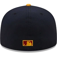 Men's New Era Navy/Gold Cincinnati Reds Primary Logo 59FIFTY Fitted Hat