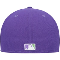 Men's New Era Purple Cincinnati Reds Lime Side Patch 59FIFTY Fitted Hat