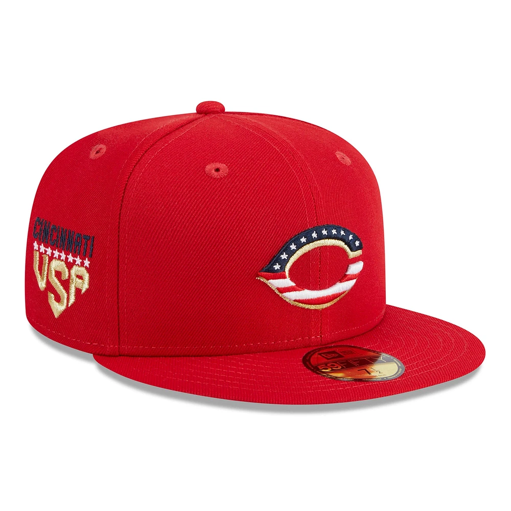 Men's New Era  Red Cincinnati Reds 2023 Fourth of July 59FIFTY Fitted Hat