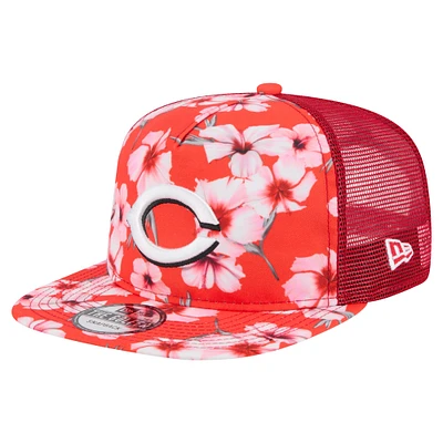 Casquette snapback rouge New Era pour homme, motif aventure des Reds de Cincinnati