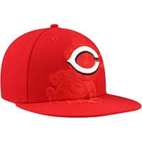 Men's New Era Red Cincinnati Reds Shadow Logo 59FIFTY Fitted Hat