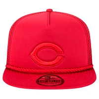 Men's New Era Red Cincinnati Reds Tone Foam Meshback Golfer Snapback Hat