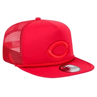 Men's New Era Red Cincinnati Reds Tone Foam Meshback Golfer Snapback Hat