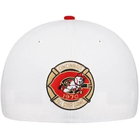 Men's New Era White/Red Cincinnati Reds Major Sidepatch 59FIFTY Fitted Hat